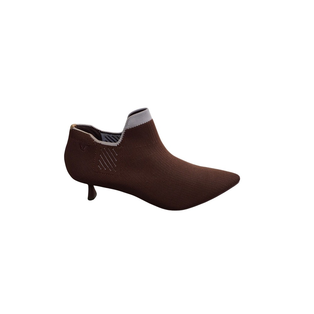 Vivaia Brown Knit Pointed‎ Toe Kitten Heel Ankle Booties Size 38.5 EU 7.5 US